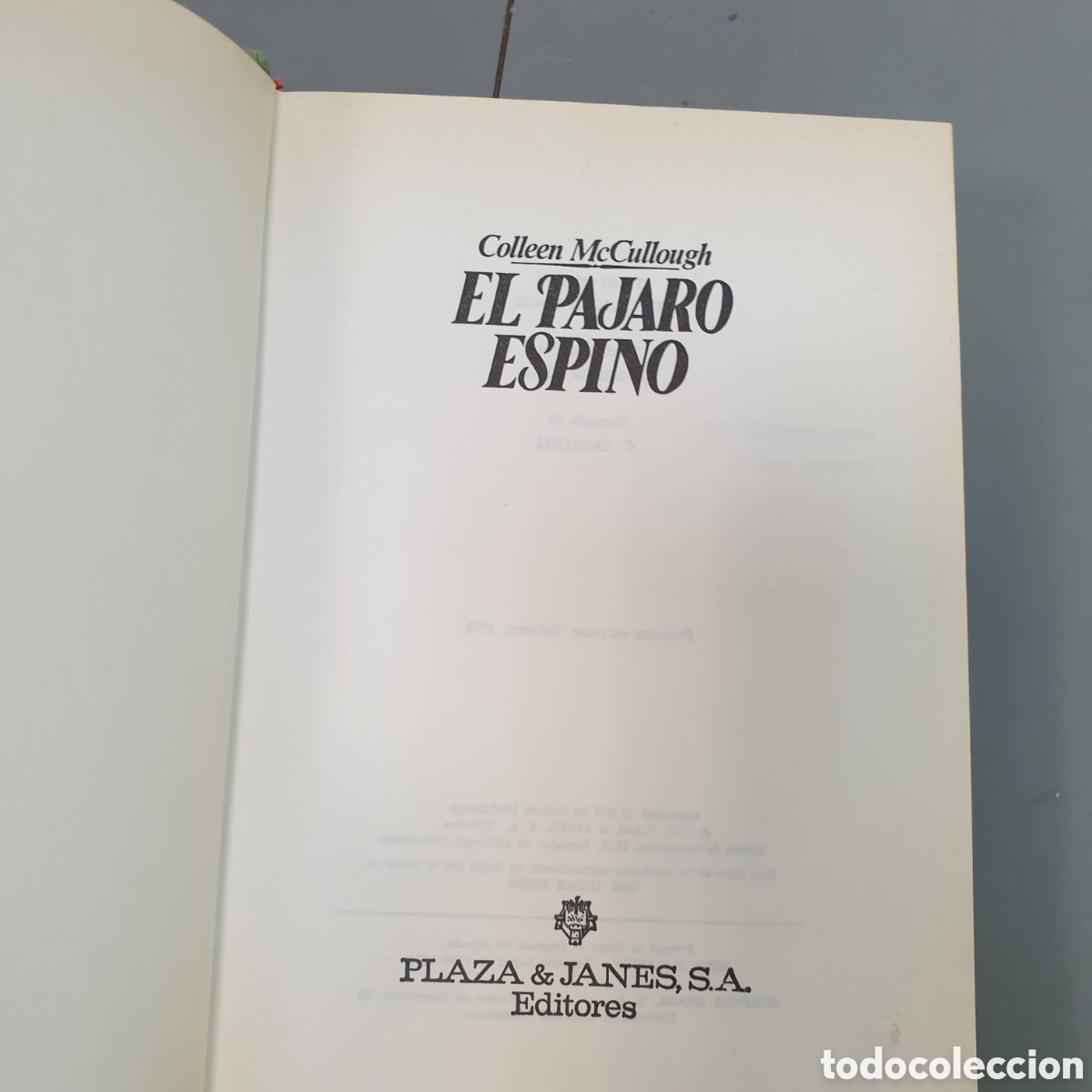 Libros: EL P&Aacute;JARO ESPINO COLLEEN Mc CULLOUGH - Foto 2