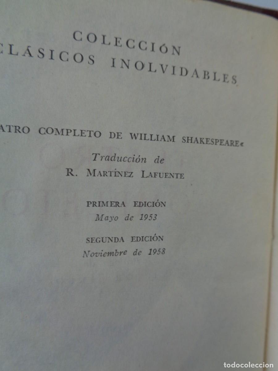 Libros: &iexcl;&iexcl; WILLIAM SHAKESPEARE. 3 TOMOS. Prologo de = VICTOR HUGO=. 1958. !! C-8. - Foto 11