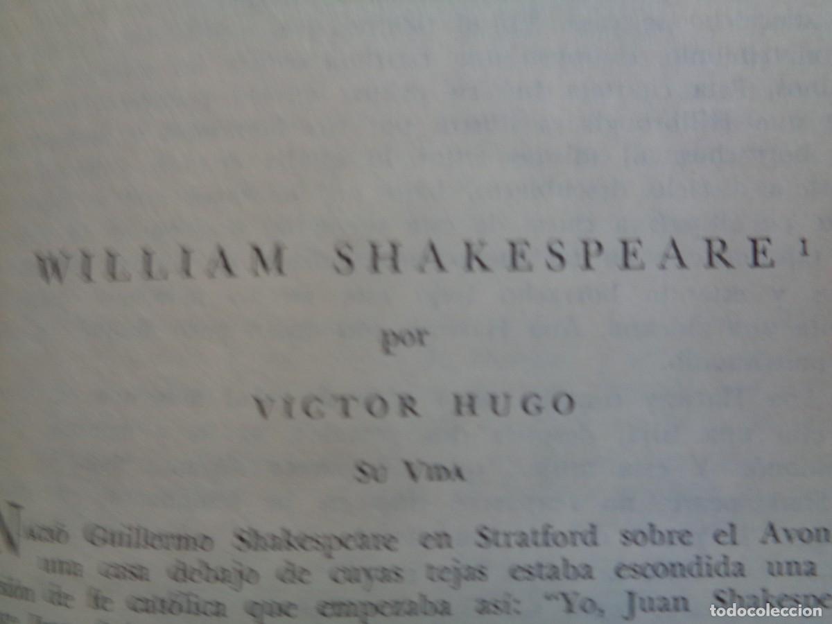 Libros: &iexcl;&iexcl; WILLIAM SHAKESPEARE. 3 TOMOS. Prologo de = VICTOR HUGO=. 1958. !! C-8. - Foto 12