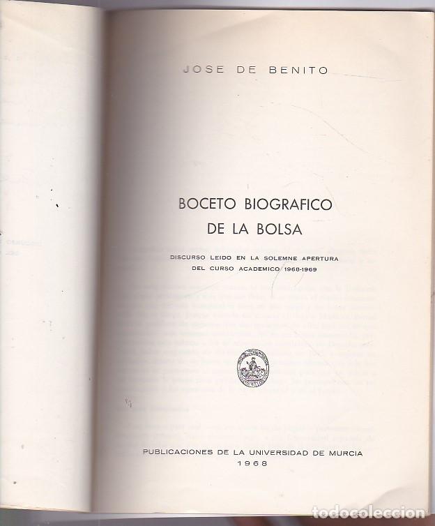 Libros: Boceto biogr&aacute;fico de la Bolsa. Discurso - BENITO, Jos&eacute; de - Foto 2