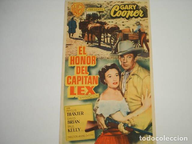 Libros: EL HONOR DEL CAPITAN LEX. Programa de cine, DeToth,Andre EDITORIAL: Warner Bros - DeToth,Andre (Dire - Foto 1