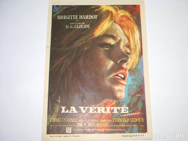 Libri di seconda mano: LA VERTE (LA VERDAD). Programa de cine, actores: Clouzot,H.G. (Director)- EDITORIAL: Columbia