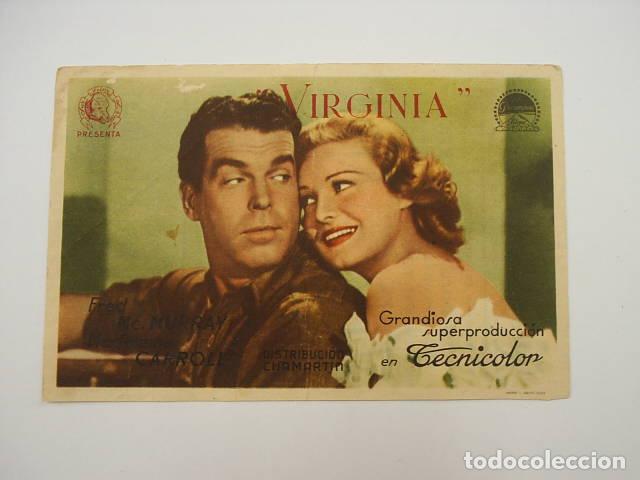 Libros: VIRGINIA. Programa de cine,actores: Fred Mc.Murray EDITORIAL: Sur Film - - Foto 1