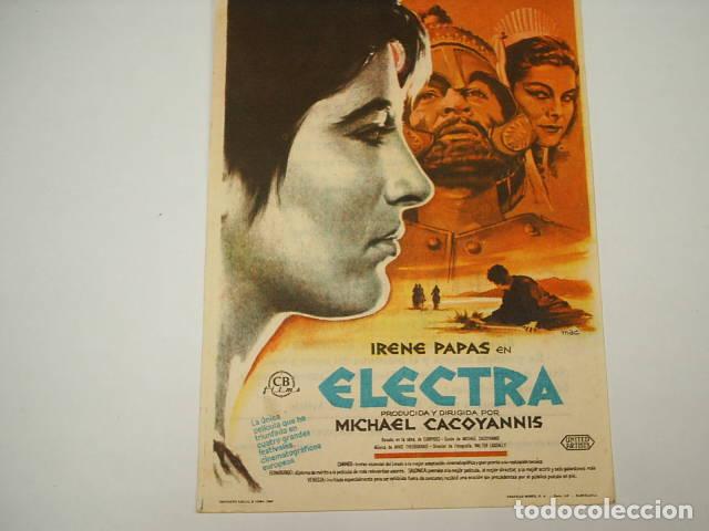 Libros: ELECTRA. Programa de cine, actores: Irene Papas. Cacoyannis,Michael (Dir.) EDITORIAL: CB Films - Ca - Foto 1