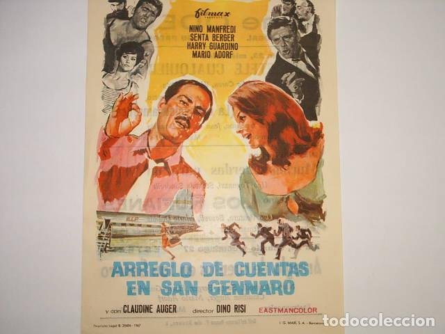 Libros: ARREGLO DE CUENTAS EN SAN GENNARO. Programa de Risi,Dino (Director)- EDITORIAL: Filmax - Risi - Foto 1