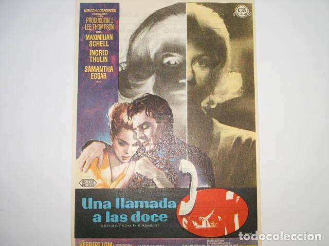 Libros: UNA LLAMADA A LAS DOCE. Programa de cine,actores: Lee Thompson,J. EDITORIAL: CB films - Lee Thompson - Foto 1