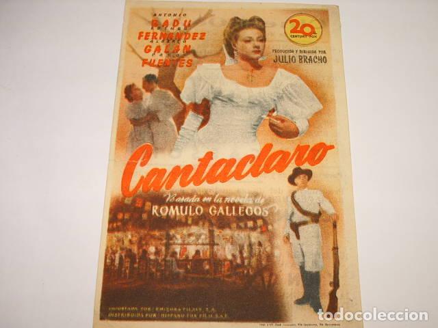 Libros: CANTACLARO. Programa de cine, actores: Antonio Bracho,Julio (Director)- EDITORIAL: 20th Century-Fox - Foto 1