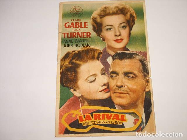 Libros: LA RIVAL. Programa de cine, actores: Clark Gable, Le Roy,Mervyn (Director)- EDITORIAL: Metro Golwyn - Foto 1
