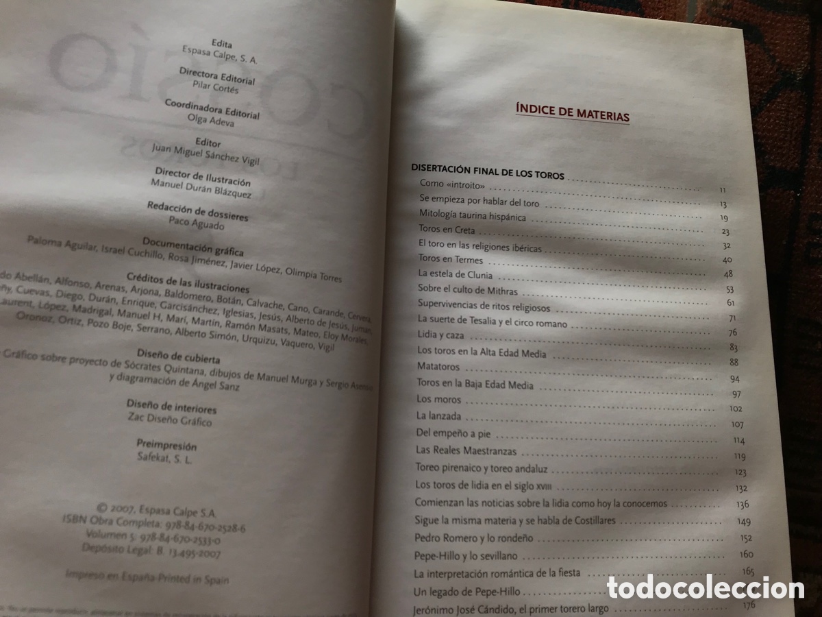 Libros: Coss&iacute;o. Los toros. La Historia. Espasa. N&ordm; 5. Como nuevo - Foto 3