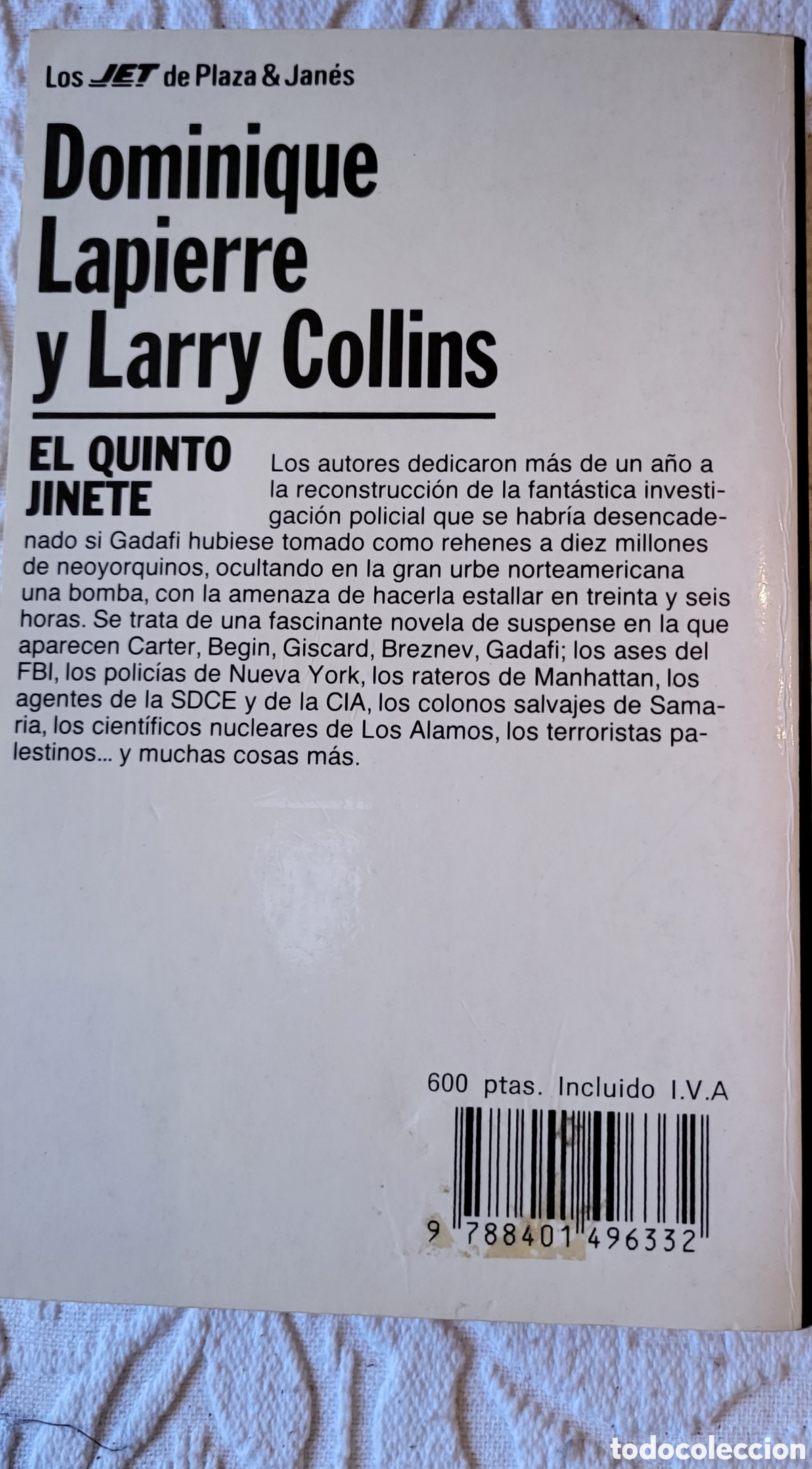 Libros: El Quinto Jinete/DOMINIQUE LAPIERRE & LARRY COLLINS - Foto 2