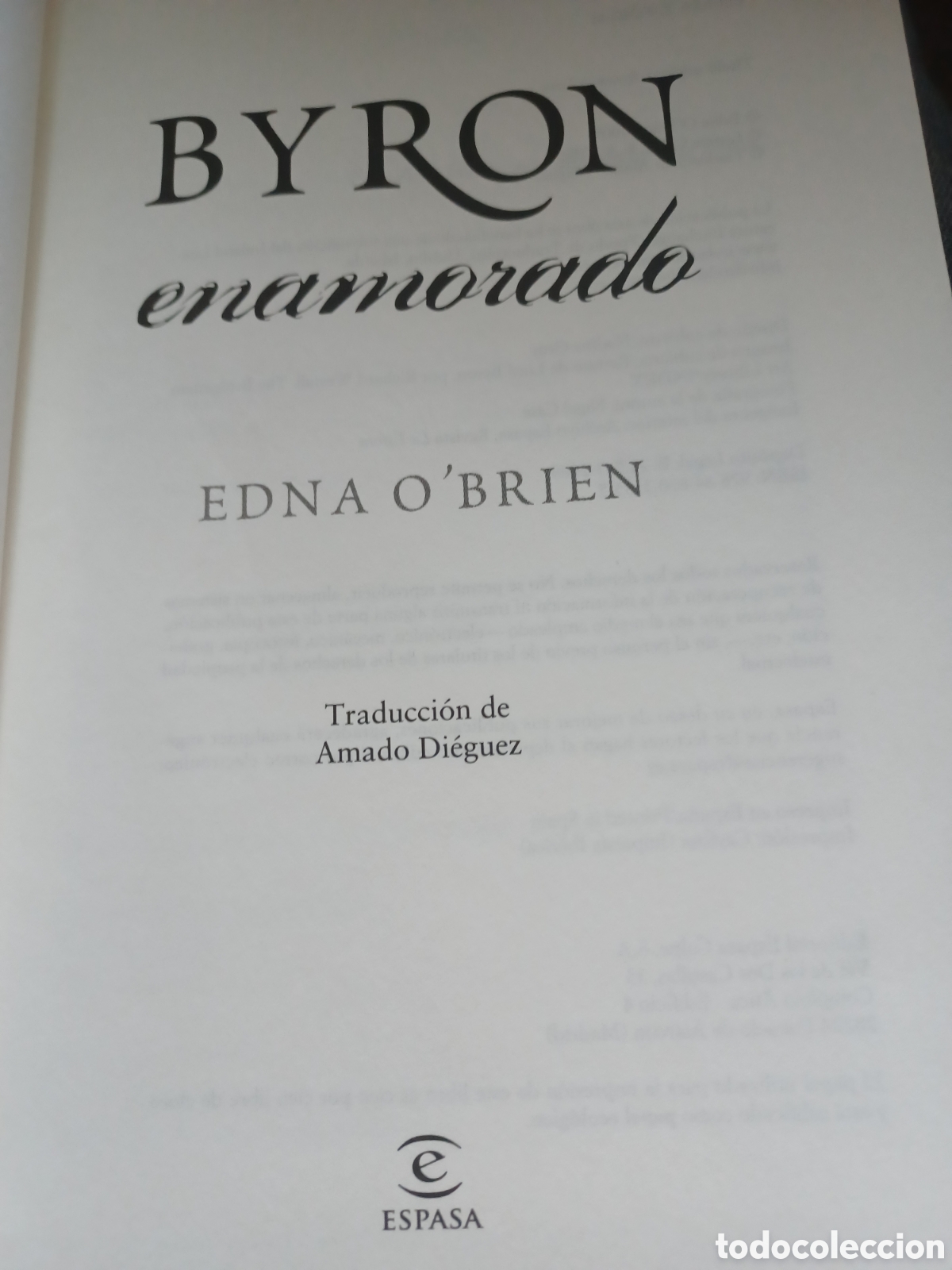 Libros: Barybook C35. . Enamorado byron Edna OBrien espasa - Foto 3