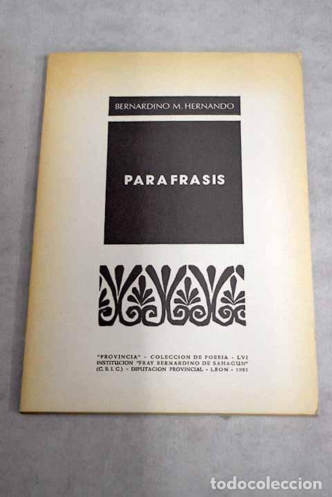 Libros: Par&aacute;frasis: Hernando, Bernardino M..- Hernando, Bernardino M. - Foto 1