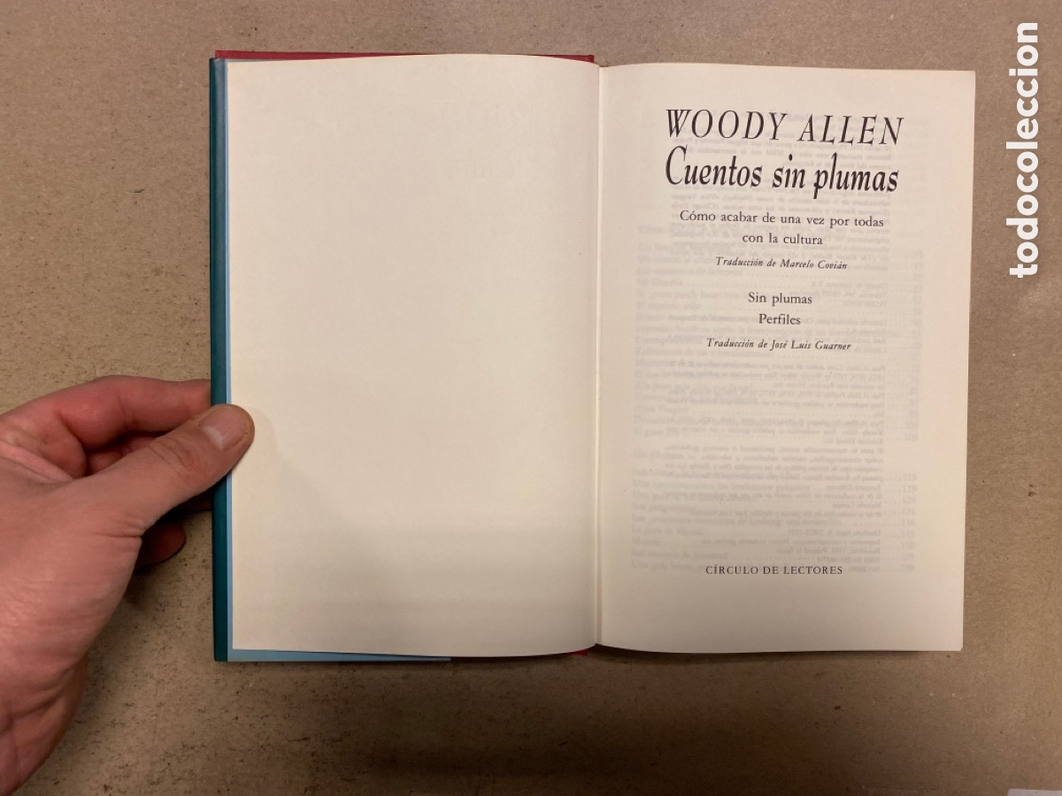 Libros: CUENTOS SIN PLUMAS. WOODY ALLEN. C&Iacute;RCULO DE LECTORES 1991. - Foto 2