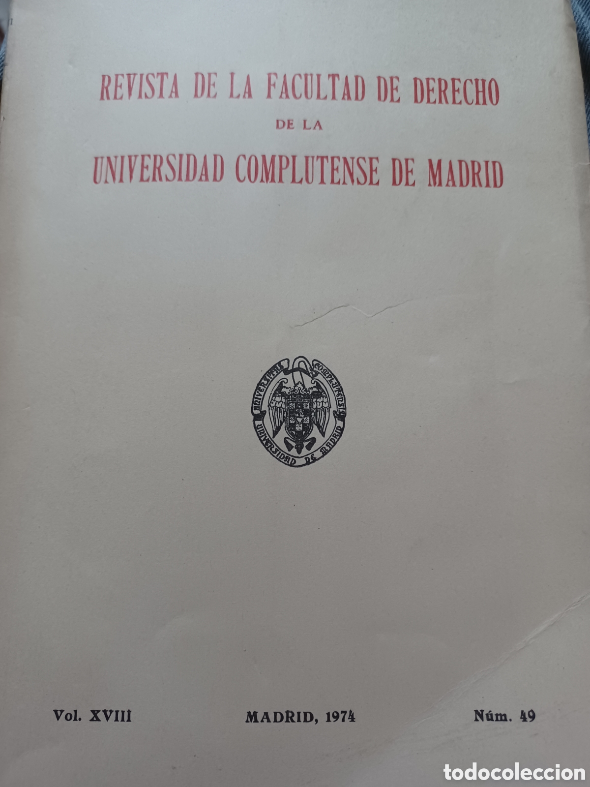 Libros: Barybook 170 Revista de la Facultad de Derecho Universidad Complutense madrid n&uacute;mero 49 a&ntilde;o 1974