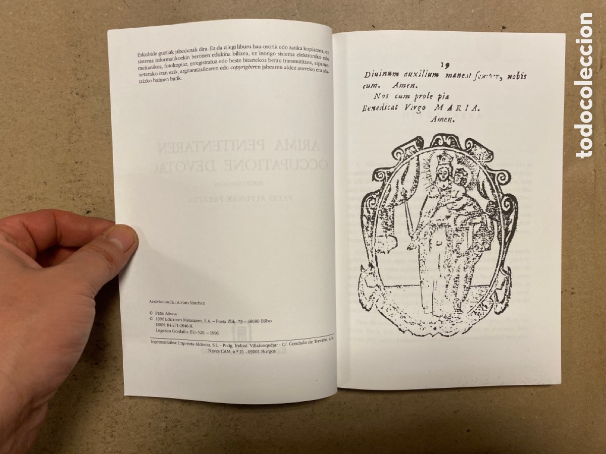 Libros: ARIMA PENITENTAREN OCCUPATIONE DEVOTAC. IVAN DE TARTAS. EDICIONES MENSAJERO 1996. - Foto 3