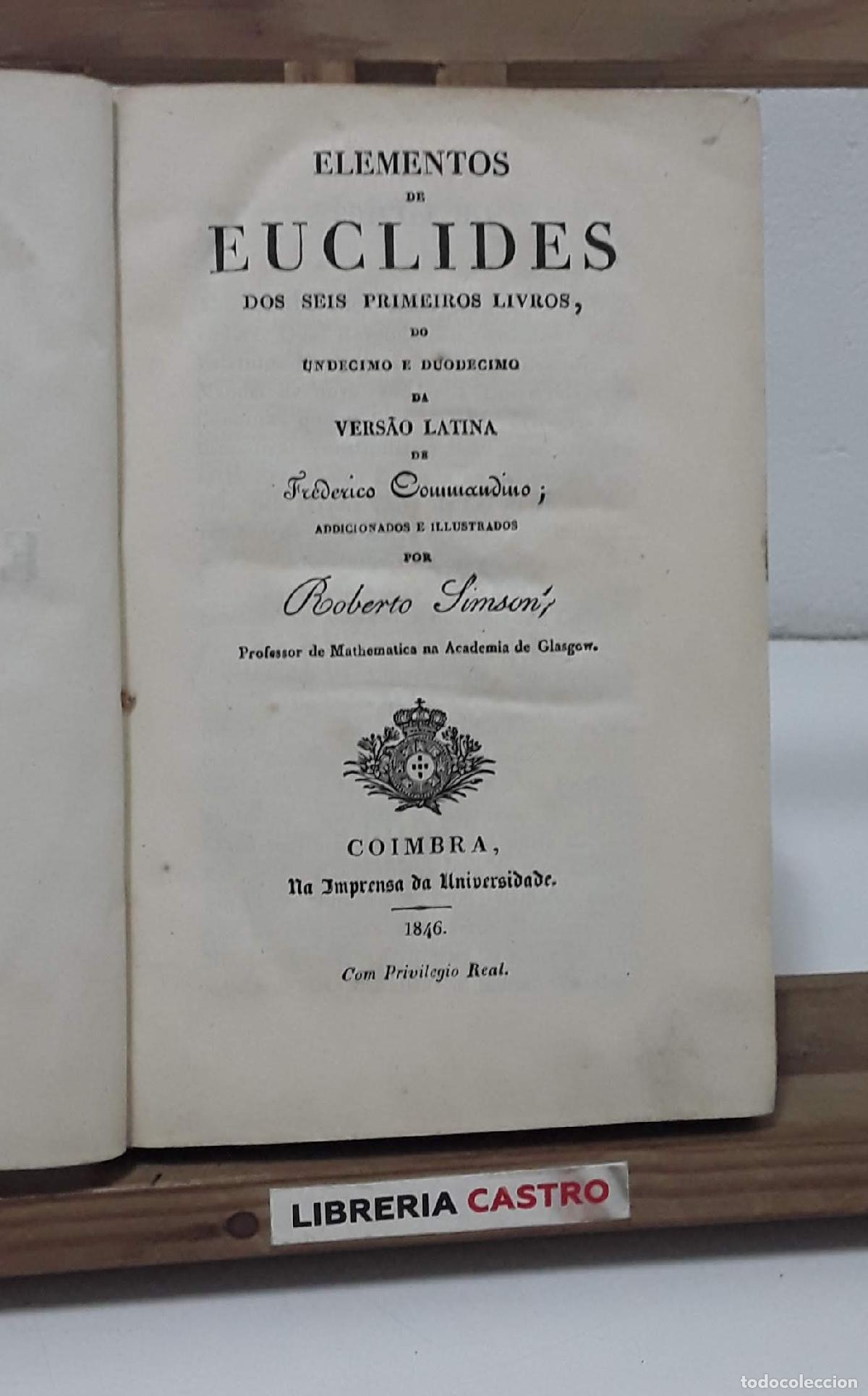 Libros: Elementos de Euclides. Dos seis primeiros livros do undecimo e duodecimo - Euclides. - Foto 1