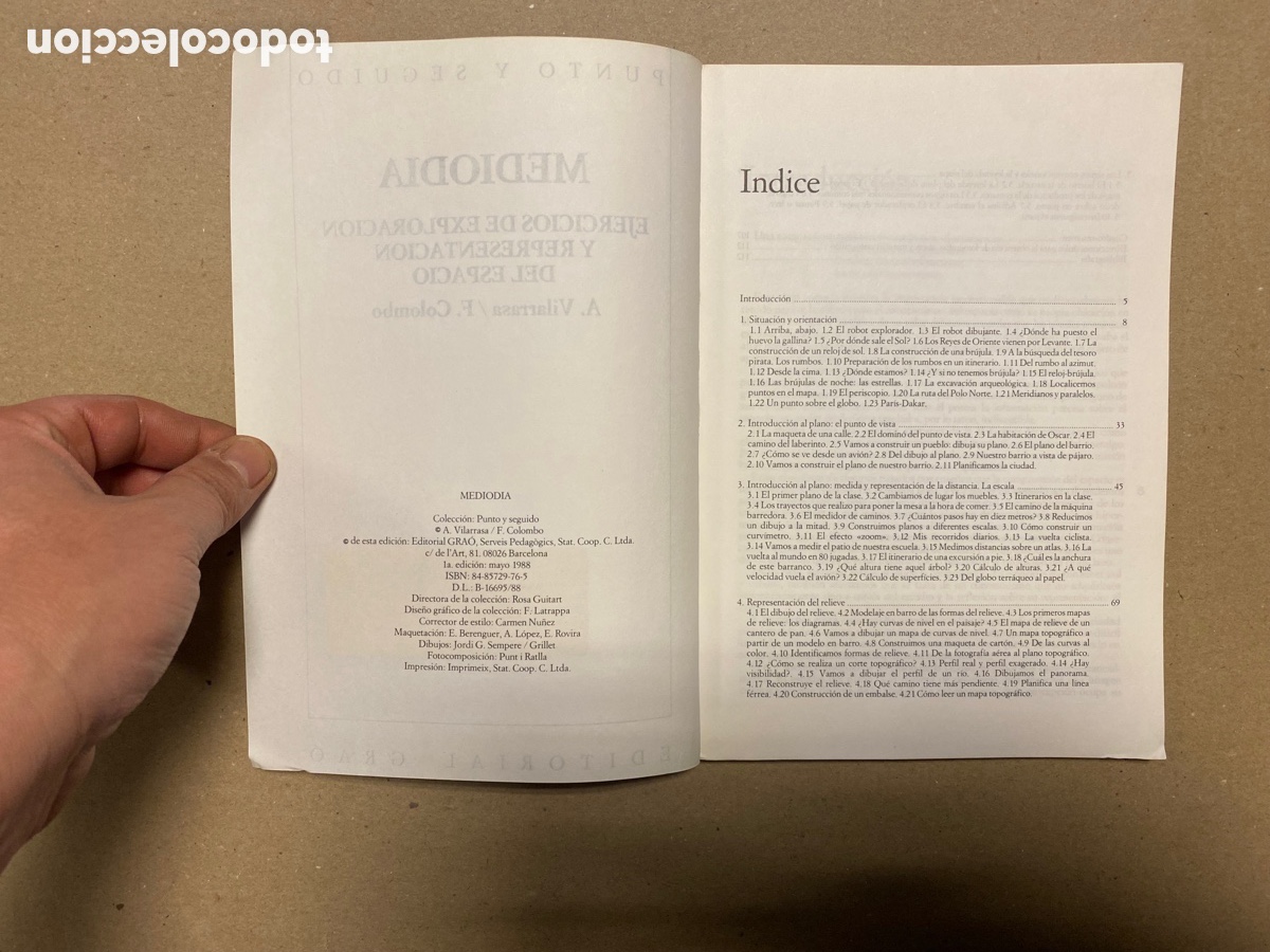 Libros: EJERCICIOS DE EXPLORACI&Oacute;N Y REPRESENTACI&Oacute;N DEL ESPACIO. A. VILARRASA Y F. COLOMBO. EDITORIAL GRA&Oacute; - Foto 3