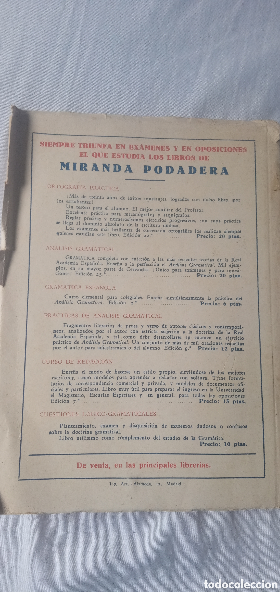 Libros: Curso de redaccion.Luis Miranda Podadera.1949.Septima edicion. - Foto 2