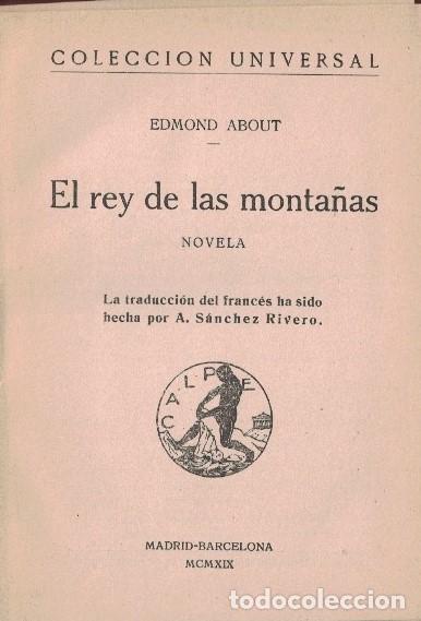 Libros: EL REY DE LAS MONTA&Ntilde;AS. - About. Edmond, - Foto 1