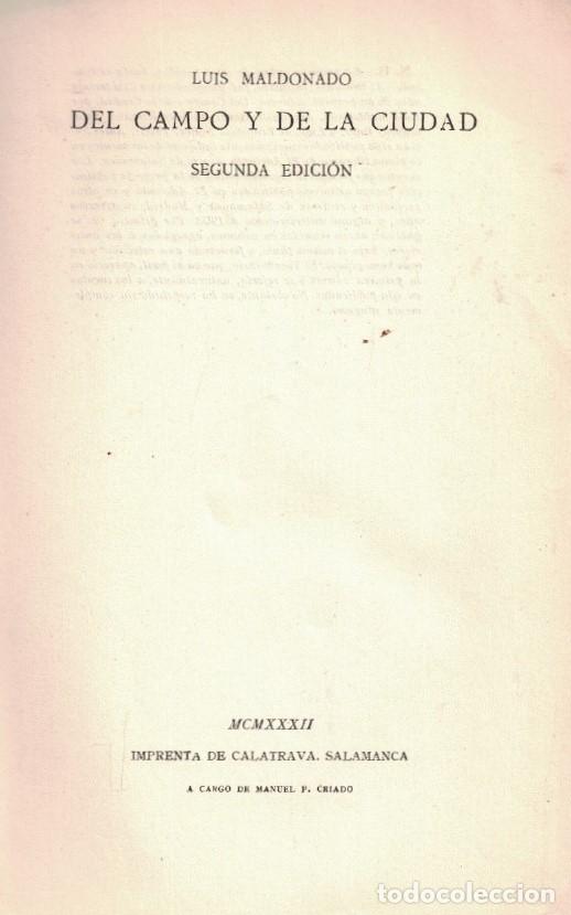 Libros: DEL CAMPO Y DE LA CIUDAD. - Maldonado. Luis, - Foto 1