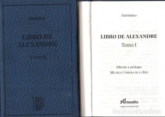 Libros: LIBRO DE ALEXANDRE. 2 Tomos. - An&oacute;nimo. - Foto 1