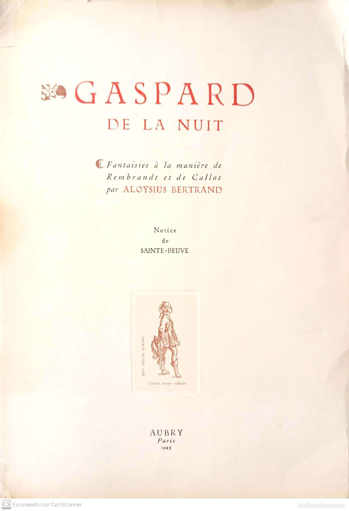 Libros: GASPARD DE LA NUIT - Bertrand, Aloysius - Foto 1