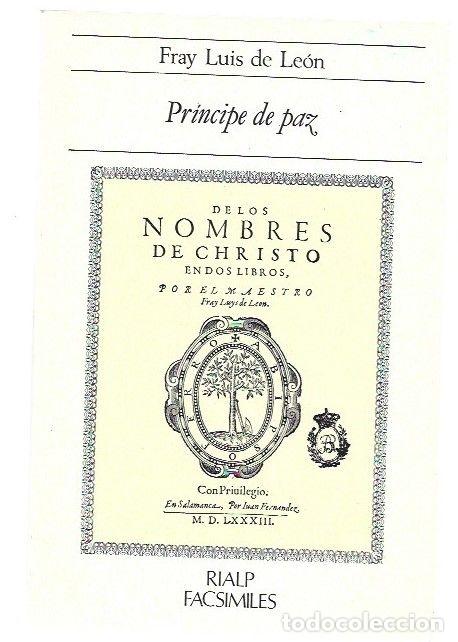 Libros: PRINCIPE DE PAZ (FACSIMIL) - FRAY LUIS DE LEON - Foto 1