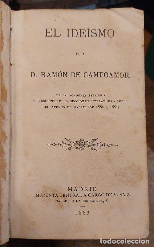 Libros: EL IDEISMO. - CAMPOAMOR, Ramon de. - Foto 2