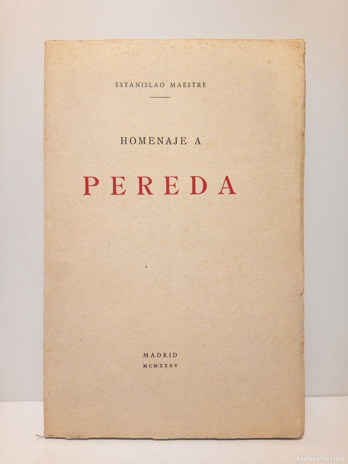 Libros: MAESTRE, Estanislao - Homenaje a Pereda - Foto 1