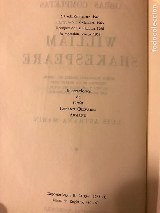 Libros: William Shakespeare. Obras completas en tres tomos. Editorial Vergara - Foto 6