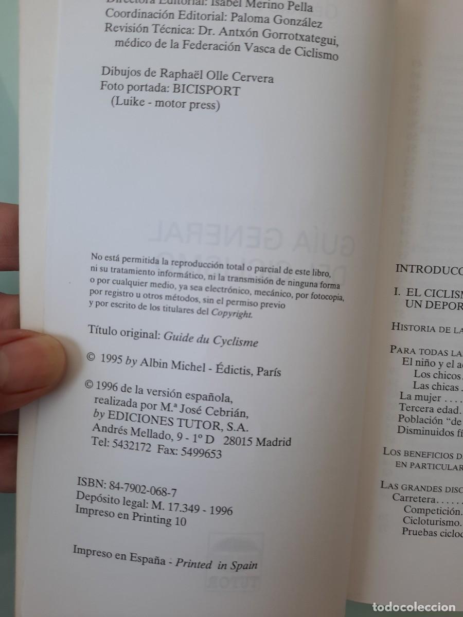 Libros: GUIA GENERAL DEL CICLISMO DE GERARD PORTE, EDITORIAL TUTOR - Foto 4