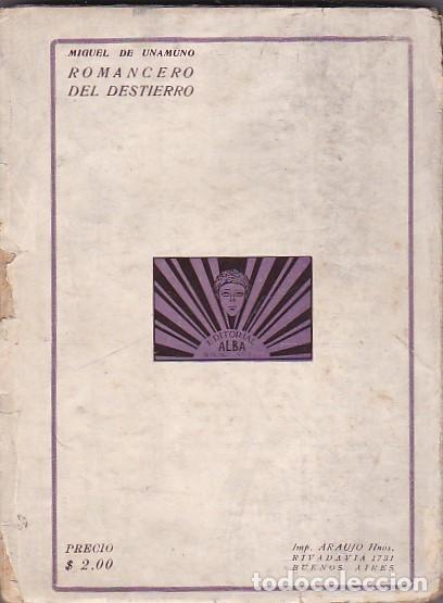 Libros: Romancero del destierro - UNAMUNO, Miguel de - Foto 2