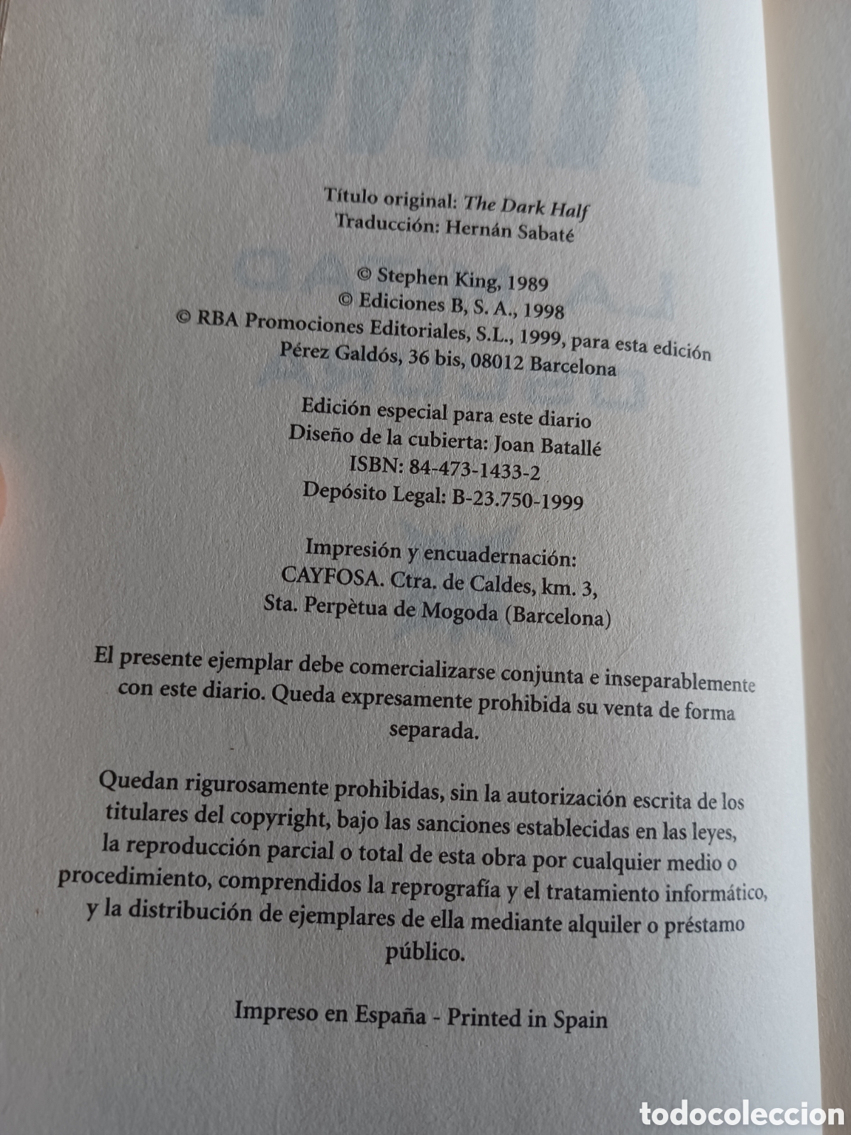 Libros: Barybook 181 La mitad oscura Stephen King - Foto 4