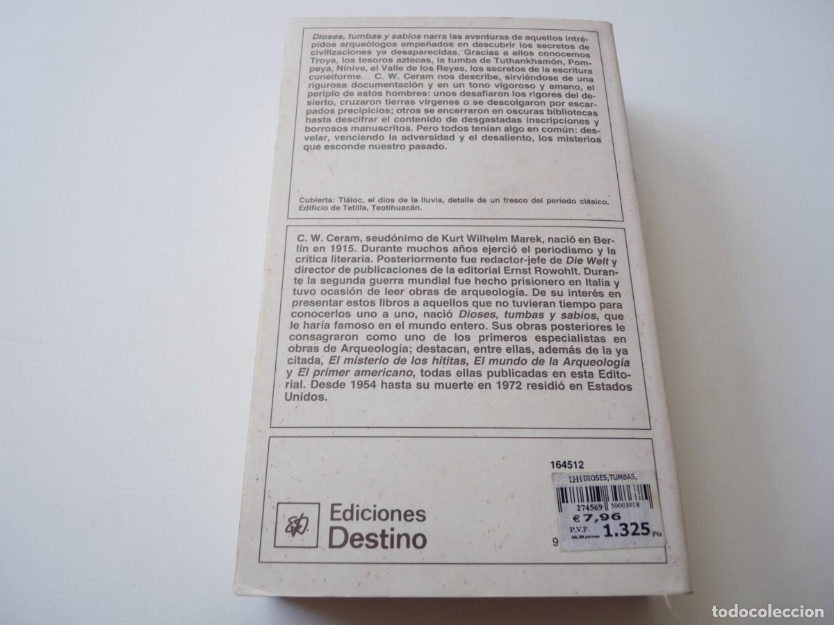 Libros: C.W. CERAM: DIOSES, TUMBAS Y SABIOS REF:3-162 - Foto 2