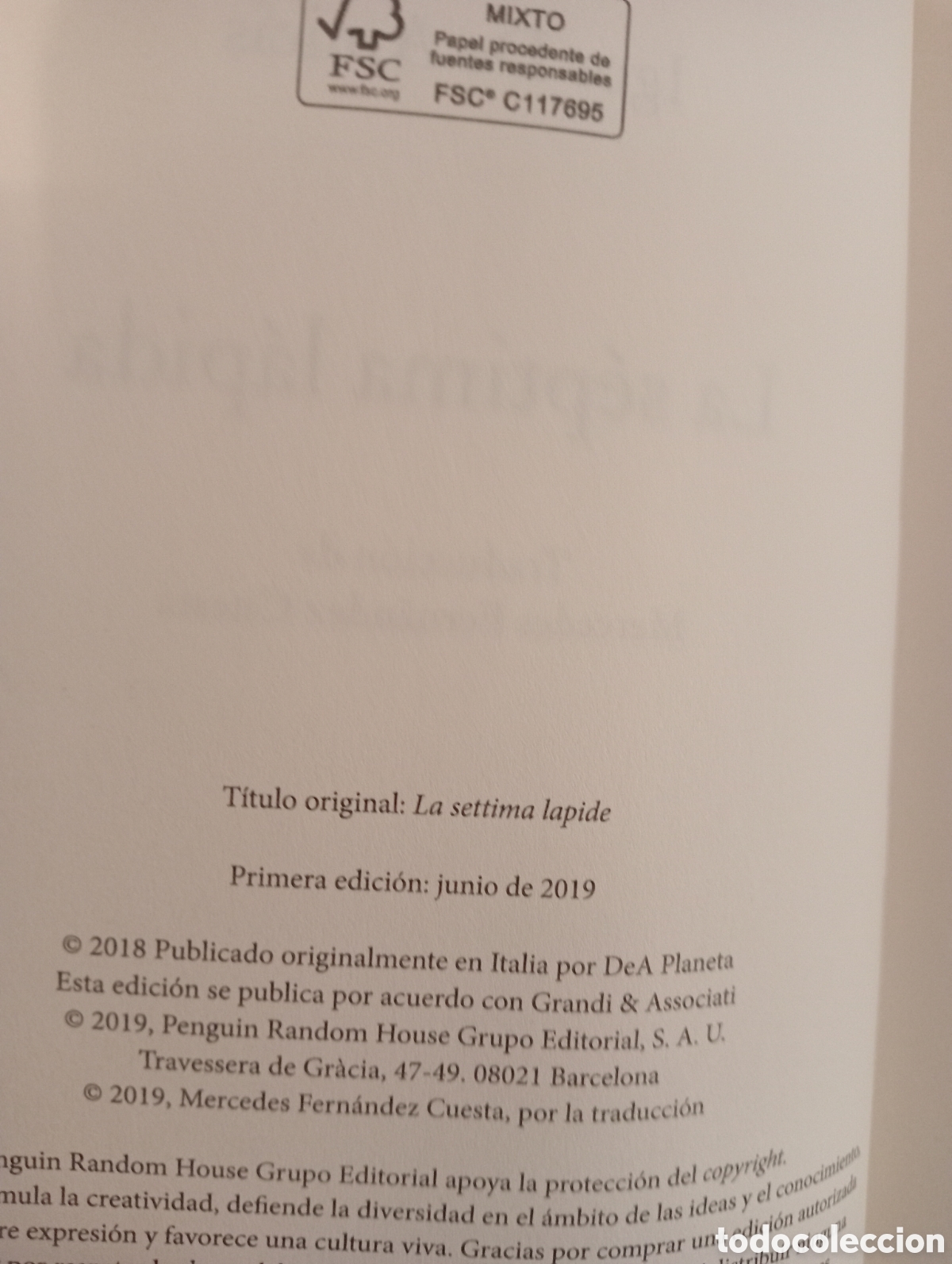 Libros: La s&eacute;ptima lapida Igor de Amicis PRIMERA EDICI&Oacute;N - Foto 2