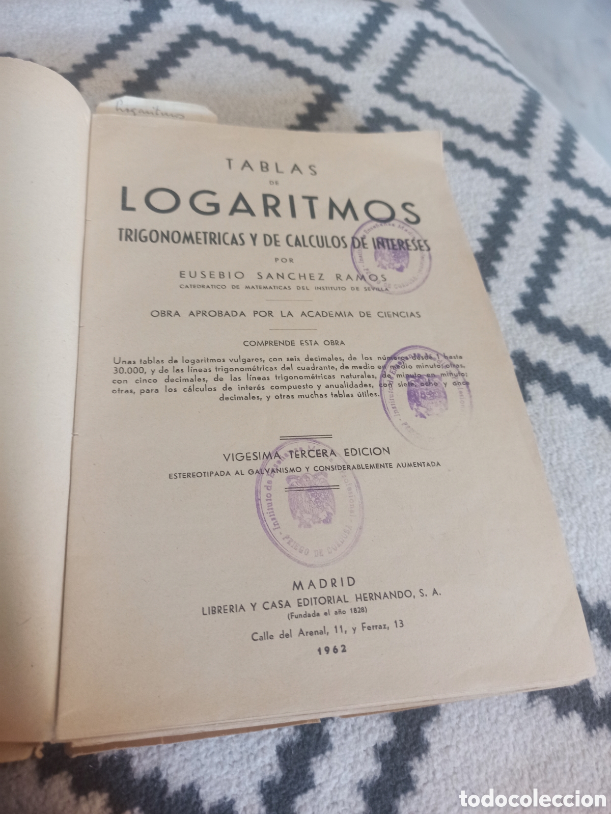 Libros: Libro Tablas de Logaritmos 1962 en buenas condiciones - Foto 6