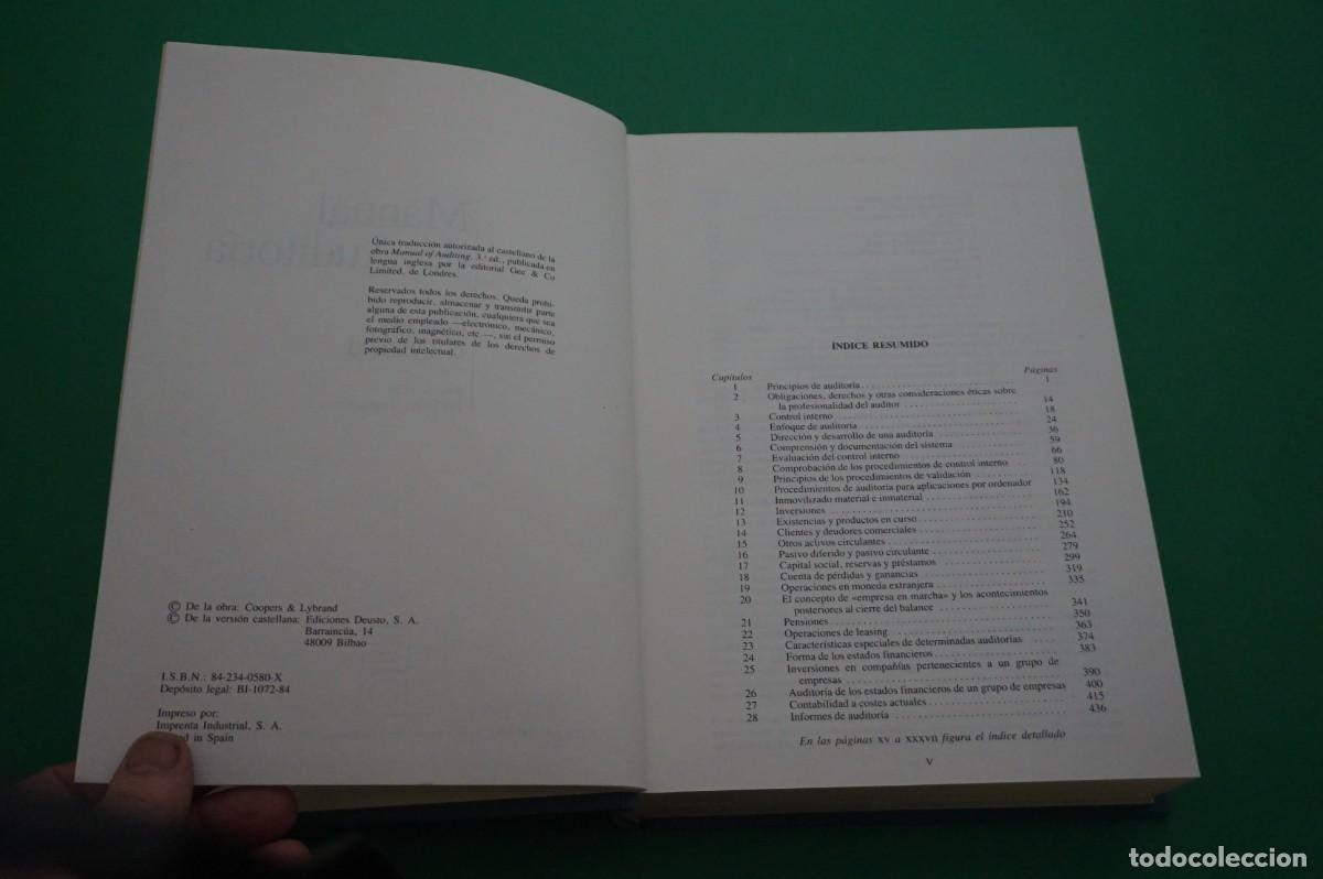 Libros: AMF-27D/ MANUAL DE AUDITORIA - COOPERS & LYBRAND / EDICIONES DEUSTO - Foto 3