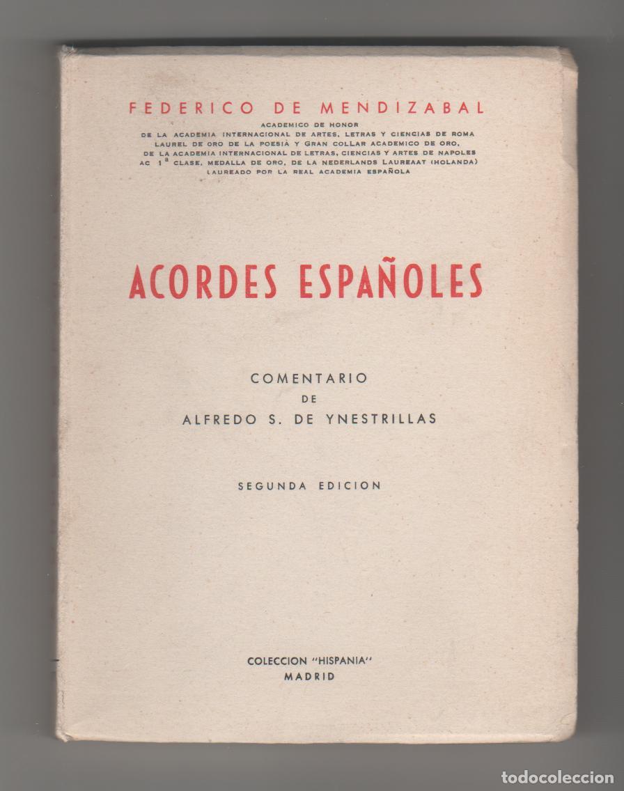 Libros: Acordes espa&ntilde;oles. - MENDIZABAL, Federico de - Foto 1