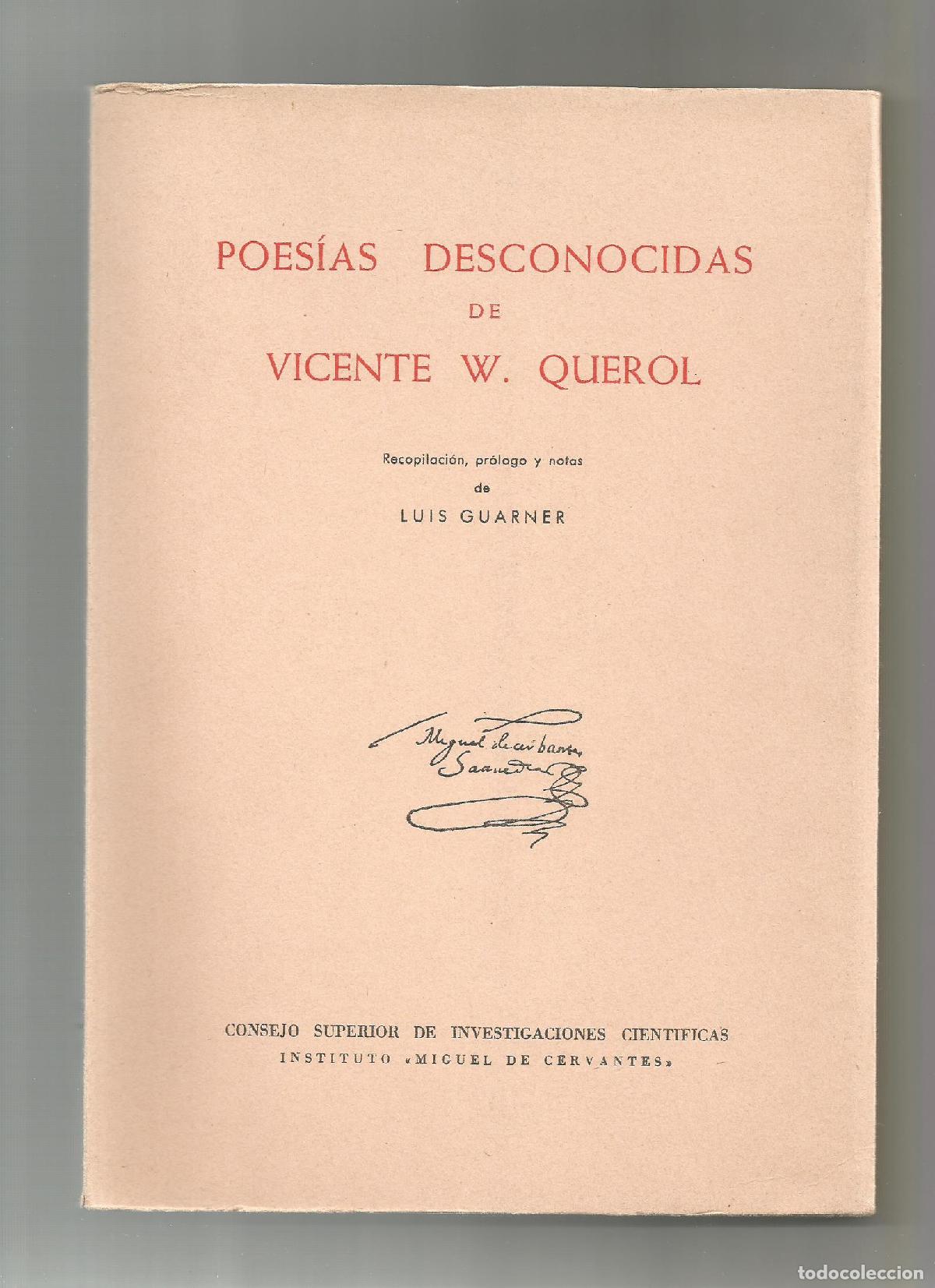 Libros: Poes&iacute;as desconocidas. - QUEROL, Vicente W.: - Foto 1