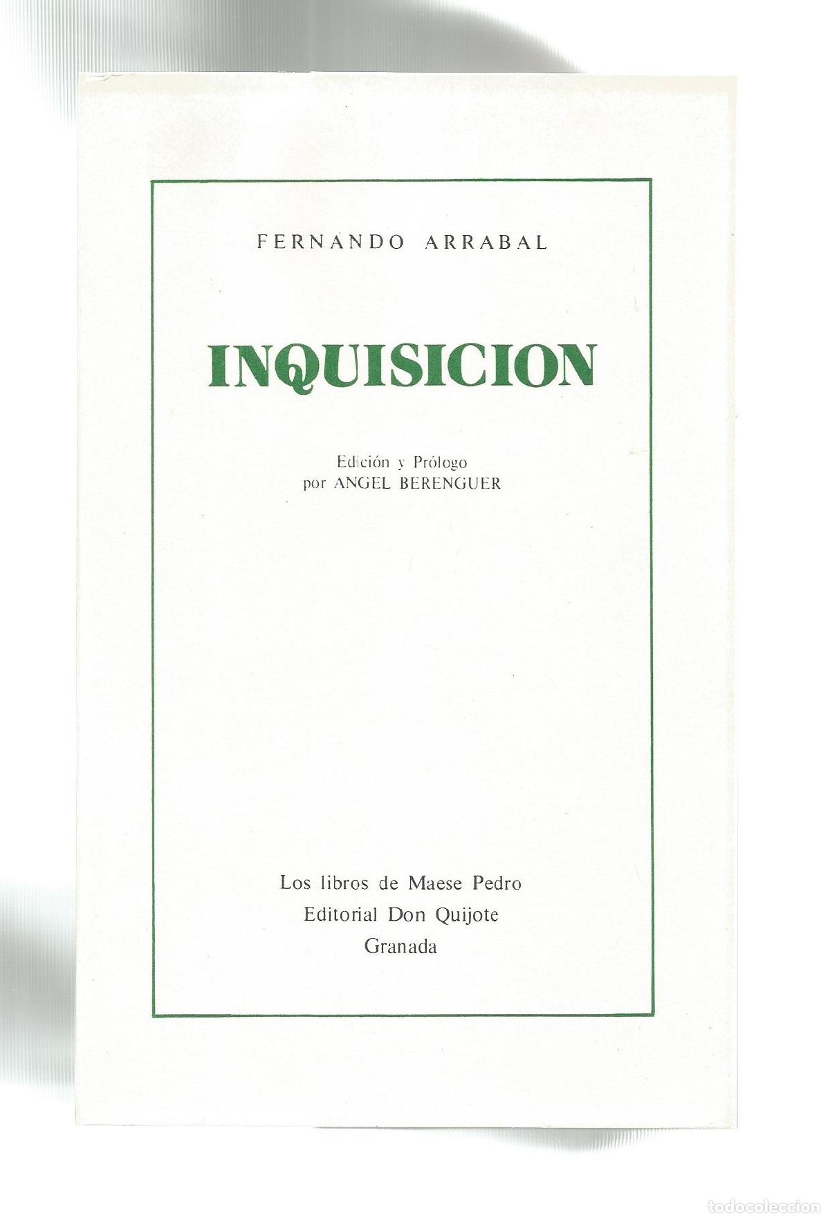 Libros: Inquisici&oacute;n. - ARRABAL, Fernando: - Foto 1