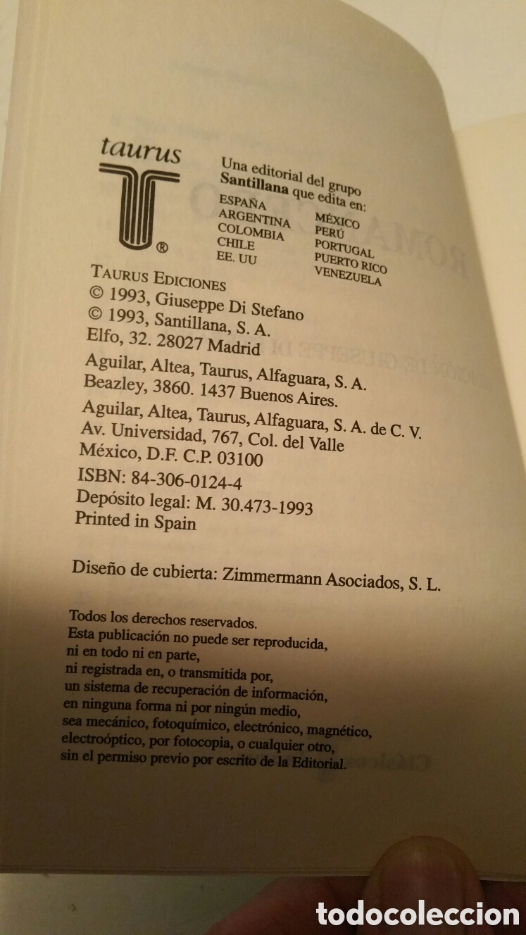 Libros: Romancero. Giuseppe di Stefano, ediciones Taurus, 1993 - Foto 6