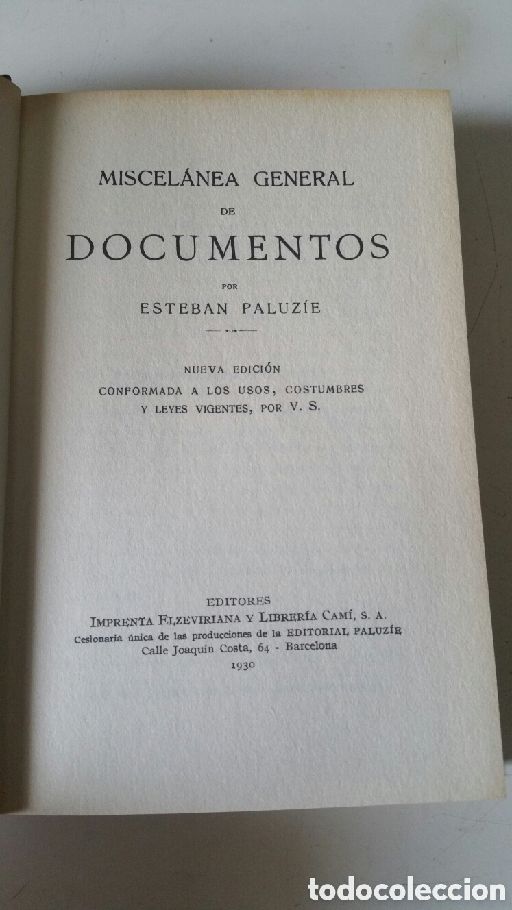 Libros: Miscelanea de documentos. Esteban Paluzie, 1930 - Foto 5