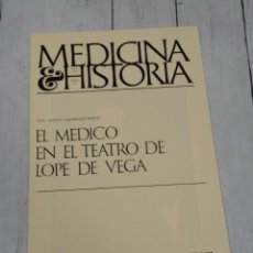 Libros: MEDICINA E HISTORIA XXXI, MARZO 1967, EL MÉDICO EN EL TEATRO DE LOPE DE VEGA - AGUSTÍN ALBARRACÍN TE
