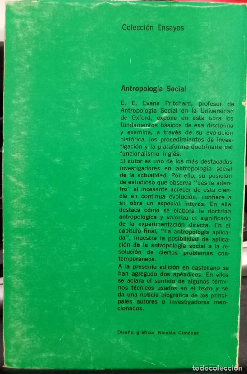 Libros: Antropolog&iacute;a social. - EVANS-PRITCHARD, E.E.: - Foto 2