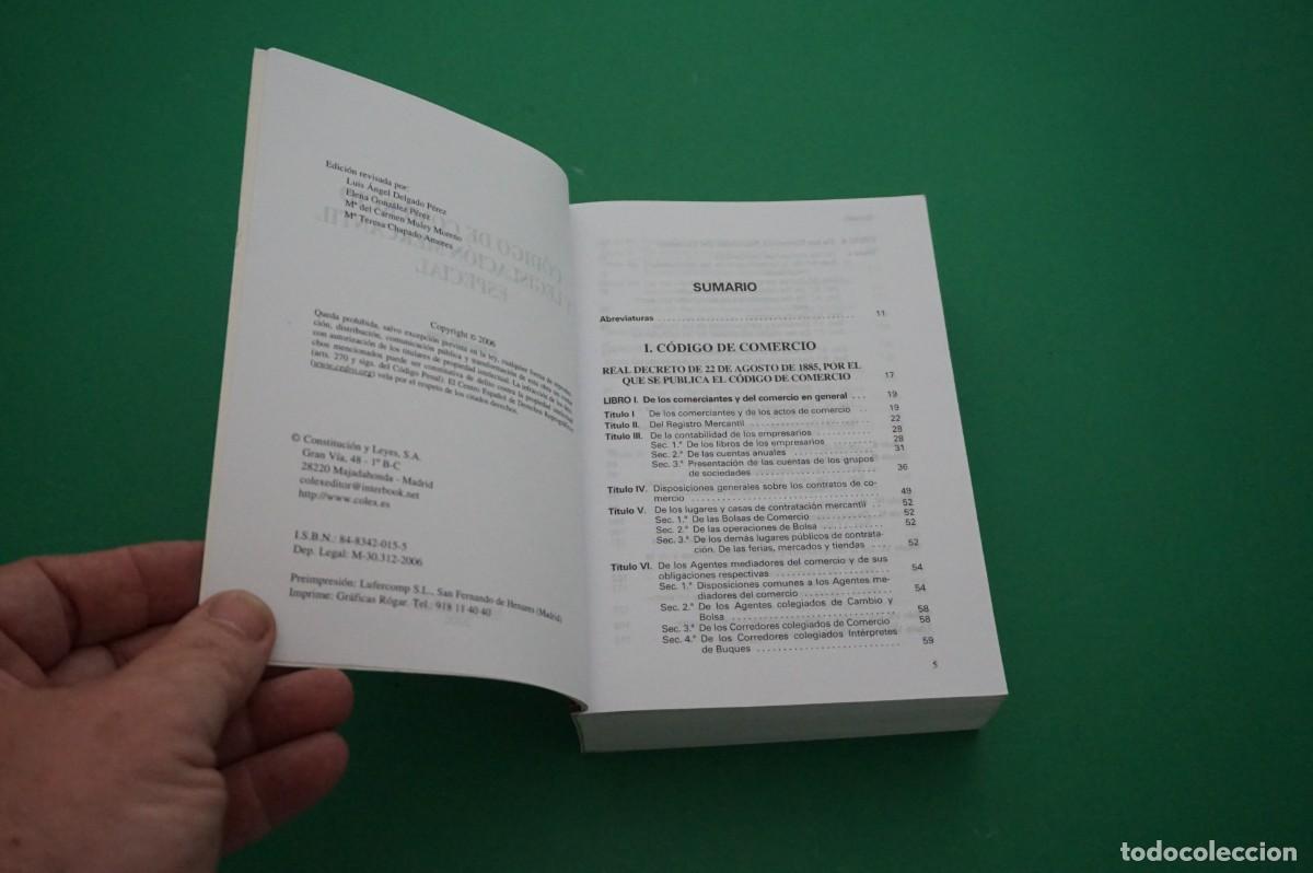 Libros: AMF-28B/ CODIGO DE COMERCIO Y LEGISLACION MERCANTIL ESPECIAL / EDITORIAL COLEX - Foto 3