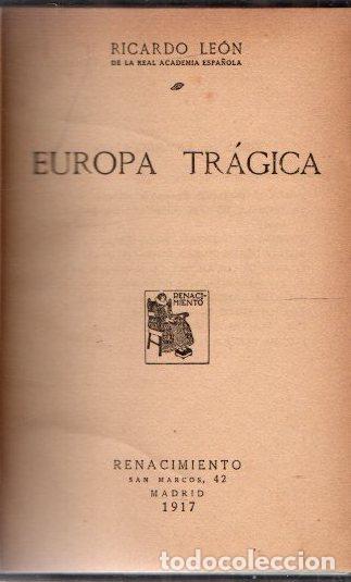 Libros: Europa tr&aacute;gica - Le&oacute;n, Ricardo - Foto 1