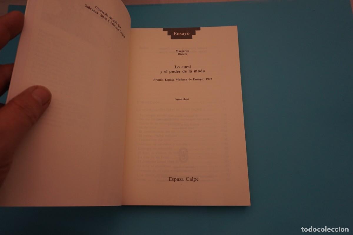 Libros: M1F/ LO CURSI Y EL PODER DE LA MODA - MARGARITA RIVIERE / ESPASA CALPE - Foto 2