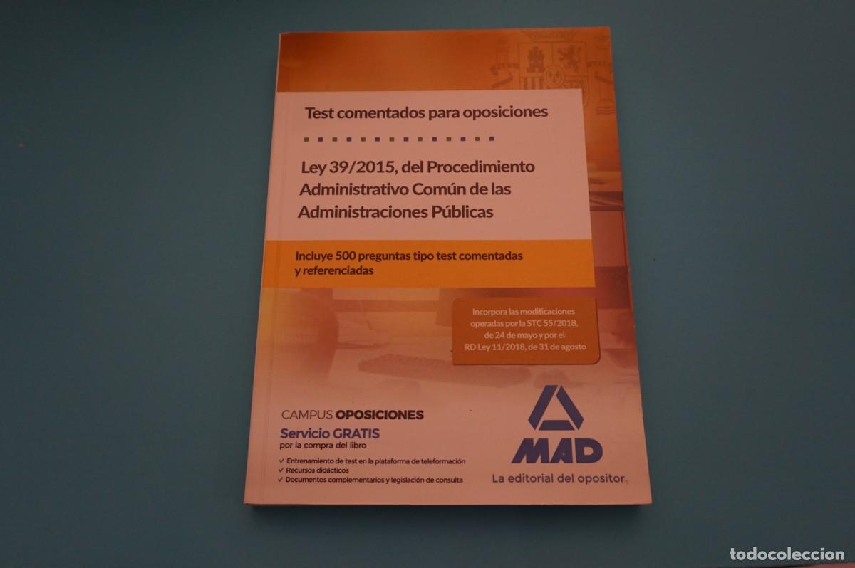 Libros: M1F/ TEST COMENTADOS PARA OPOSICIONES DE LA LEY 39/2015 / EDITORIAL DEL OPOSITOR - Foto 1