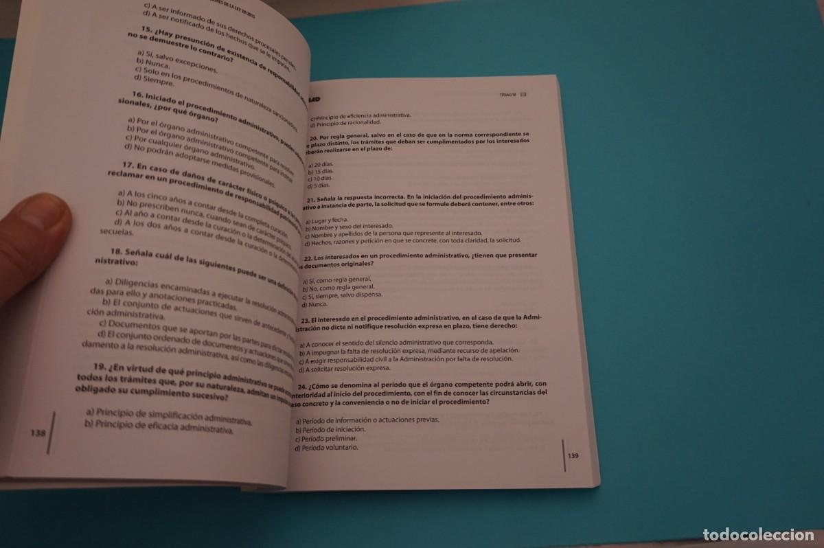 Libros: M1F/ TEST COMENTADOS PARA OPOSICIONES DE LA LEY 39/2015 / EDITORIAL DEL OPOSITOR - Foto 4