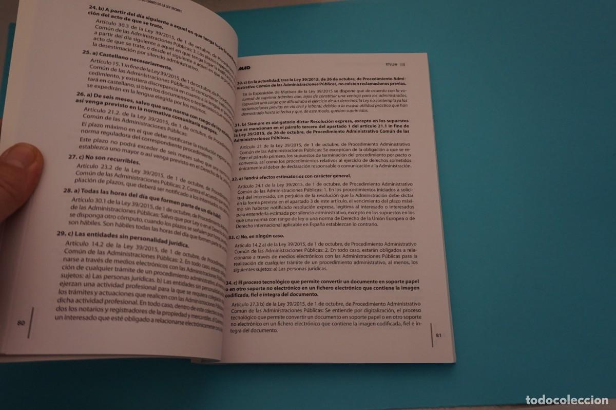 Libros: M1F/ TEST COMENTADOS PARA OPOSICIONES DE LA LEY 39/2015 / EDITORIAL DEL OPOSITOR - Foto 5